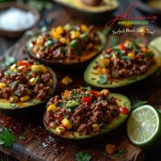 Taco Stuffed Avocados Recipe made with JD Seasonings